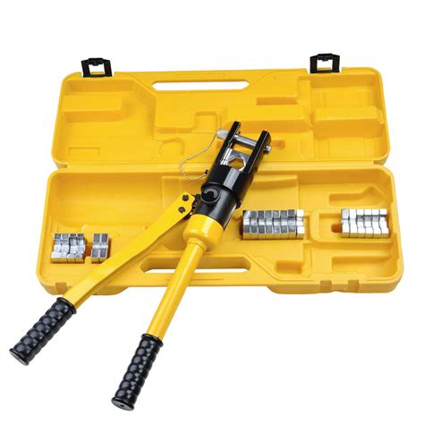 16 Ton Hydraulic Wire Battery Cable Lug Terminal Crimper Crimping Tool with 11 Dies for Crimping Wires and Butt Connectors