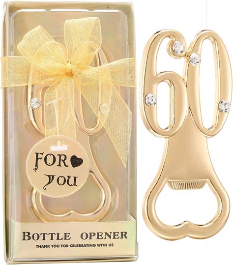 24 Packs Creative 60 Bottle Openers for 60th Birthday Party Favors or Wedding 60 Anniversary Party Gifts 60 Birthday Party Gifts Souvenirs Decorations for Guests (24, 60)