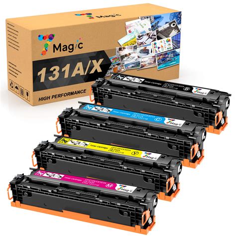 7Magic Compatible Toner Cartridge Replacement for HP 131X CF210X 131A CF210A HP Laserjet Pro 200 Color MFP M276nw M251nw M251n M276n Printer CF211A CF212A CF213A (Black Cyan Yellow Magenta, 4-Pack)