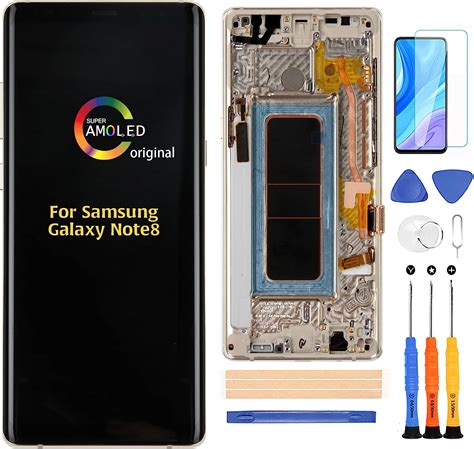 A-MIND for Samsung Galaxy Note 8 N950 Screen Replacement(with Frame),for Note 8 2017 SM-N9500 N950F/DS/W/U LCD Display Touch Screen Digitizer Assembly Parts,with Screen Protector+Tools (Black Frame)