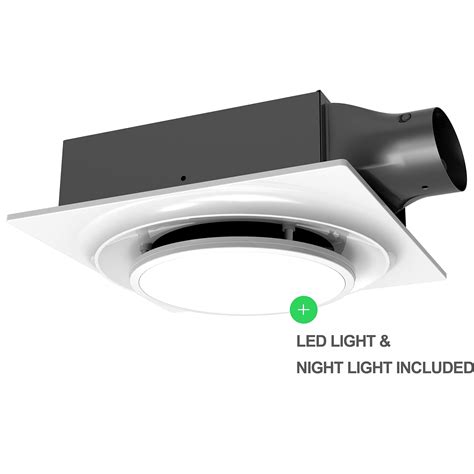 🛒 Flash Sale Aero Pure ABFS0511DL6W ABFS0511 DL6 50-80-110 CFM White Quiet Bathroom Ceiling and Wall Mount Ventilation Fan with LED Light, 10.25 x 10.30 x 3.5