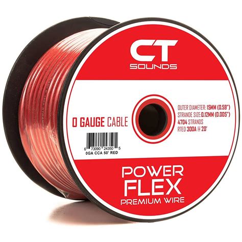 CT Sounds Car Audio 0 GA Wire 50 Feet Power and Ground Cable Wiring (White - 50ft)