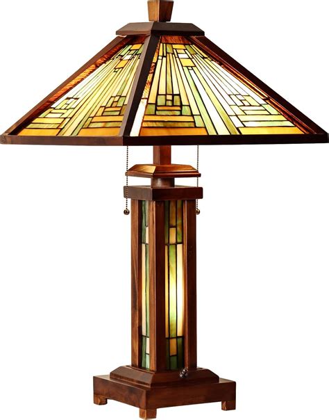 Capulina Tiffany Table Lamp 3-Light 16" Wide Stained Glass Mission Antique Rustic Design Style Desk Lamp for Living Room Bedroom