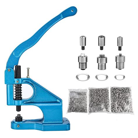 DWIKE Hand Press Grommet Machine Kits with 3 Dies,1500 Golden & 1500 Silver Grommets(Size 1/4", 3/8'', 1/2''),Hole Punch Tool (6mm,10mm,12mm),Hole Making for Leather Craft Curtains Tents