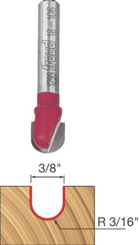 50% Off Discount Freud 3/16" Radius Round Nose Bit with 1/4" Shank (18-106) perma-shield coating red