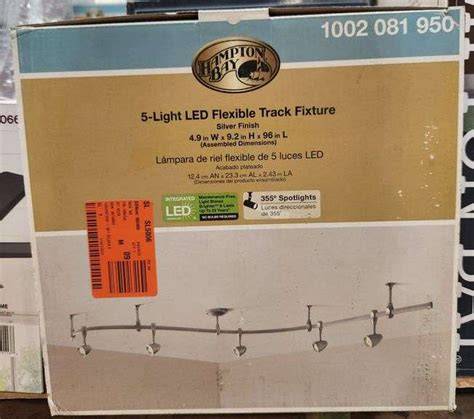 Hampton Bay 8 ft. Silver 5-Light Integrated LED Flex Track Lighting Kit