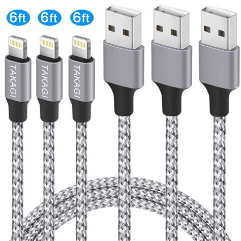 Buy 1 get 1 Heavy Duty Charger Cable, 3Pack 6ft Lightning Cable USB Charging Cable, Braided Nylon Long Charger Cord Compatible with iPhone 11/11 Pro/X/Xs Max/XR / 8/8 Plus / 7/7 Plus/6/6S/6plus /iPad Mini-Red