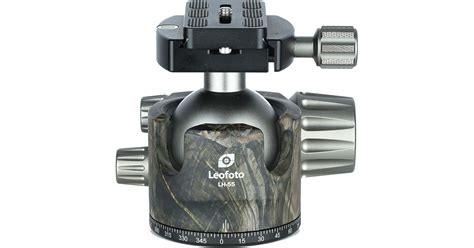 LEOFOTO LH-55 CAMO 55mm Low Profile Ball Head Arca/RRS Compatible w Independent Pan Lock Camouflage