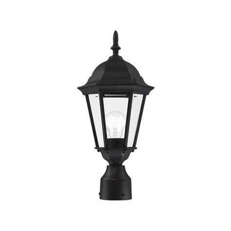 Big Sale Livex Lighting 7558-14 Outdoor Post Top Light with Clear Beveled Glass Shades, 18" x 8", black