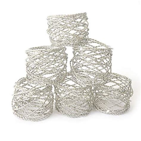 NIRMAN Elegant Gold Iron Napkin Ring Holder with a Twisted Spiral Design. Add a Sophisticated Touch of Industrial Chic to Your Table (Set of 6)