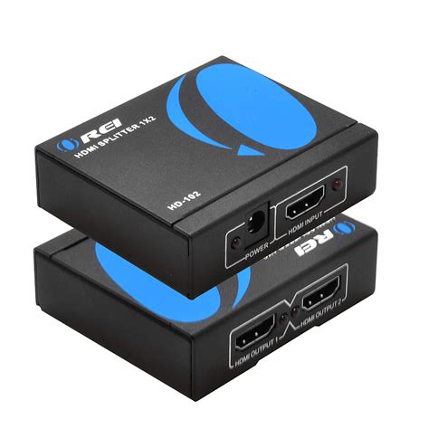 🔥 Crazy Deals OREI HDMI Splitter 1 in 2 Out 4K - 1x2 HDMI Display Duplicate/Mirror - Powered Splitter Full HD 1080P, 4K @ 30Hz (One Input To Two Outputs) - USB Cable Included - 1 Source to 2 Identical Displays