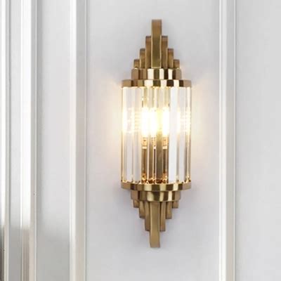 Flash Deals - 80% OFF Postmodern Crystal Wall Lamp with Tiered Clear Crystal and Irregular Brass Lamp Circle for Bedroom Corridor Sitting Room