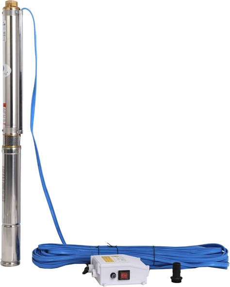 SHYLIYU Submersible Pumps 2.5" OD Pipe 220-240V/50HZ 0.37KW 0.5HP Stainless Steel 1" Outlet Submersible Bore Pump Deep Well Pump with Control Box for Industrial and Home Use