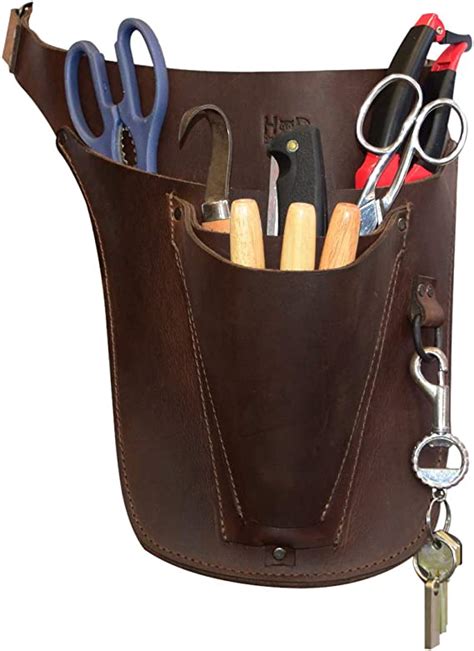 Best Review SKLKT Leather Florist Tool Belt Bag for Gardener Farmer Tools Holster Pouch Florists - Small Carpenter Electrician Organizer Kit - Adjusts up to 48" (Black)