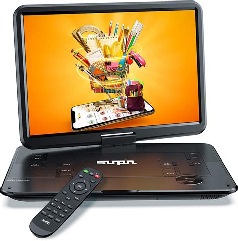 New Product SUNPIN 17.9" Portable DVD Player with 15.6" Large HD Swivel Screen, 6 Hours Rechargeable Battery, Anti-Shocking, Resume Play, Support AV in&Out/USB/SD Card, Region-Free, Remote Controller, Black