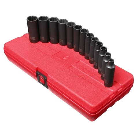 Sunex 3682 13 Piece 3/8-Inch Drive Deep Metric 12 Point Impact Socket Set