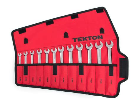 Super Brands TEKTON WRN57190 Flex-Head Ratcheting Combination Wrench Set with Roll-up Storage Pouch, Metric, 8 mm - 19 mm, 12-Piece